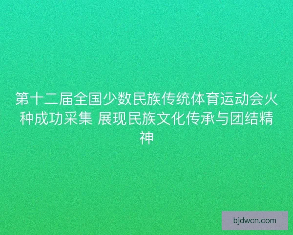 第十二届全国少数民族传统体育运动会火种成功采集 展现民族文化传承与团结精神